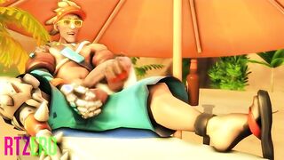 Chubby cartoon soldier Reinhardt andSoldier 76 get their huge asses pounded in SFM SoundEdit