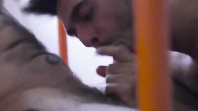 Young dude gets a sexy anal fucking from a bearded hipster guy in a gay porn video.