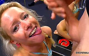 Dirty blonde lucie loves extreme cums and bukkakes