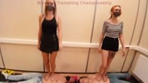 Moscow multitrampling training V (Part 1): beatiful trampling trio & African girls' arrival