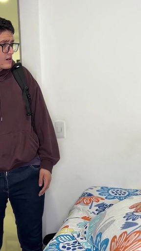 A Hot, Unfaithful Brunette Bounces Her Big Tits on Her Stepson's Cock so She Won't Get Caught