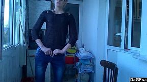 Skinny Swedish Teen Strips and Masturbates for the Camera