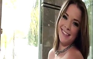 Sierra sanders washes her ass in shower before taking a big cock in it