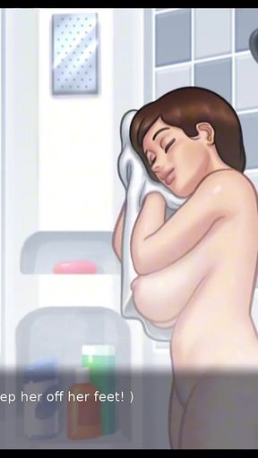 Girlfriend Roommate Gives Horny Pervert Man a Nice Orgasm With Massive Cock -  Summertime Saga By DarkCookie   Clip 2