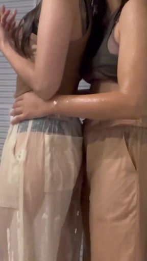 My neighbor likes me to repay her favors by fulfilling her lesbian sexual fantasies.   Clip 1