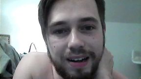 Hot Beardy American Stud Jerk, Pillow Fuck and Dirty Talk