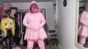 Pink PVC Suit and dress With Breathplay and Vibraitor