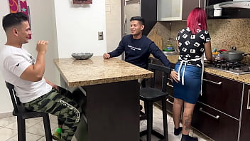 Hot milf wife takes big dick while hubby watches