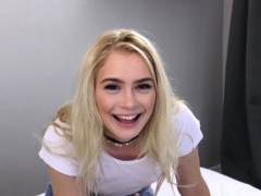 Curly Blonde Teen Records Solo Dildo Masturbation