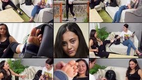 Shrima & Mia Sprain Waiting Room Foot Thief Gets Her Pickpocketing Toes Tickled (in HD 1920 X 1080)