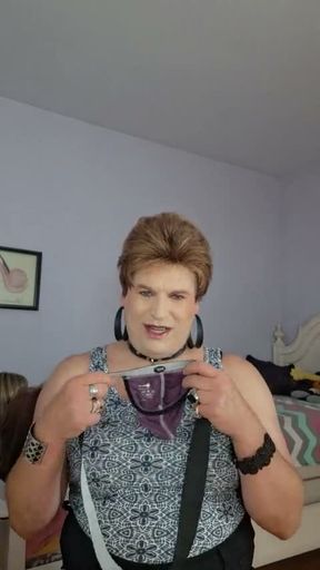 My man wore sexy underwear for me, he left them here and I am sniffing them!