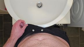 muscular horny student spits on his cock and fucks his own hand!