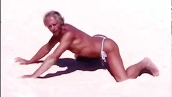 Tanned Twink Strips Naked on Beach and Jerks Off
