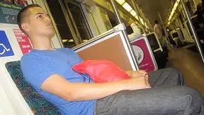Sneaky Stroke ~ Dude Masturbates Secretly at Busy Subway Station