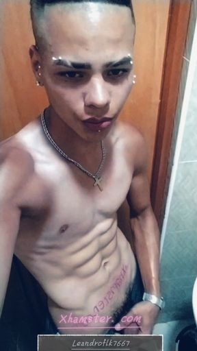 18-year-old guy masturbating, thick cock
