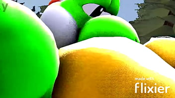 Yoshi plapping Bowser&#039_s booty