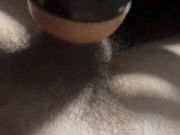 Boy uses flashlight to feel good