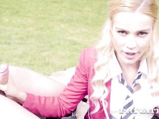 Cherry Kiss dressed up in her kinky college gal outfit