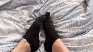 Sumptuous Youngster Dude Plays With Socks And Soles