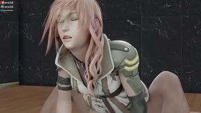 Final Fantasy Lightning Rides Cock in Uncensored Anime Ero3D Action