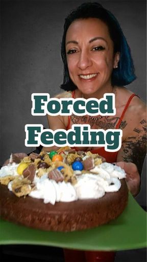 I reward my slave with an entire Chocolate cake with whipped cream spray and sweets (ITA)