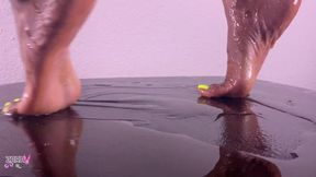 Sexy syrup dripping all over my feet