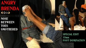 NOSE BETWEEN TOES AND FOOT SMOTHER by BRENDA (480p) Foot domination edit