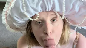 Nature nymph sucks and jerks off big mushroom