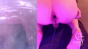 split screen anal toy exploration