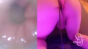 split screen anal toy exploration