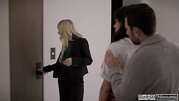 Petite realtor locked my wife in so she could suck my dick