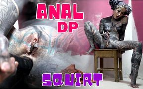 Skinny Tattooed Girl Work Wear Gets Horny Painting Solo Masturbation, Anal, Gapes, Squirt