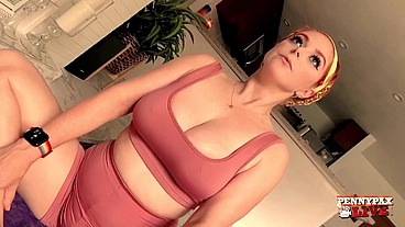 Nudist Yoga Session! Penny Pax Shows Her Big Ass & Pussy Off!