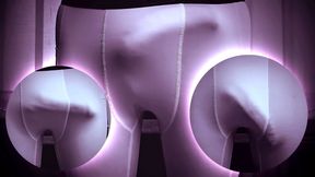 Growing Boner Bulge in white compression shorts