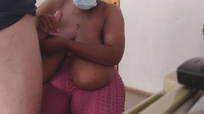 Denise 50M cup biggest African udders get sucked and fucked
