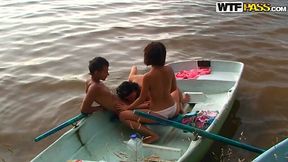 Two couples in the boats fuck in front of each other