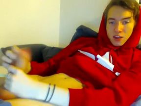 Beautiful Cute Teen Blonde Wank On Red Sweat Shirt