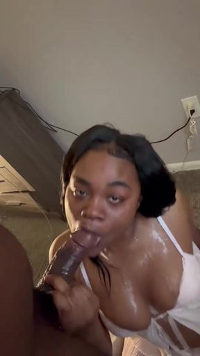 Ebony BBC enthusiast enjoys a sloppy bbc session with her Slutty girlfriend