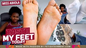 Today you will taste my feet! ( Foot Humiliation with Ebony Mistress Abiola ) - FULL HD MP4