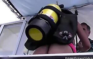 Fucking this busty cutie underwater while scuba diving