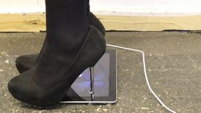 iPad crush with my black metal tipped heels and Snake Skin metal heel metal tipped stiletto high heels