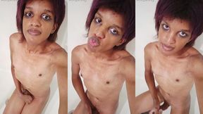 castrated trans girly gets messy in shower