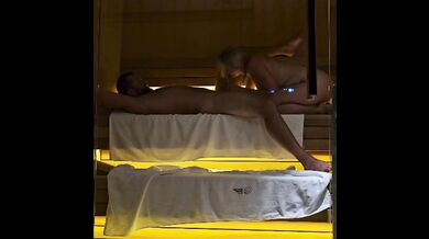 Public sex in hotel sauna