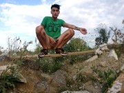 Middle eastern twink outdoor - cumshot on hand