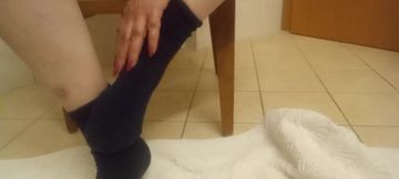 Eva Pur Solo: My wet secret! Sweaty black cotton to the hilt!