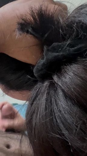 Malay Girl Sits on a Big Dick, Sucks the Dick Until It Ejaculates Twice