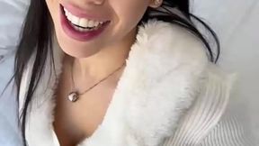 Gorgeous Latina Gaby Ortega teases with lingerie before blowing hard cock
