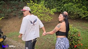 Colombian cuckold runs away with her lover to have sex outdoors - Max Betancur &amp; La Rola
