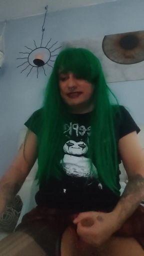 German Punk Tranny Gives Solo Sperm