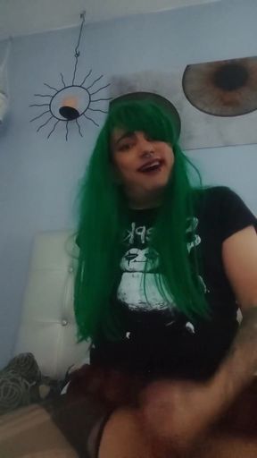 German Punk Tranny Gives Solo Sperm